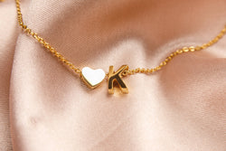 Christelle heart initial necklace