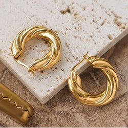 Hoop Earrings - Tia Medium Gold